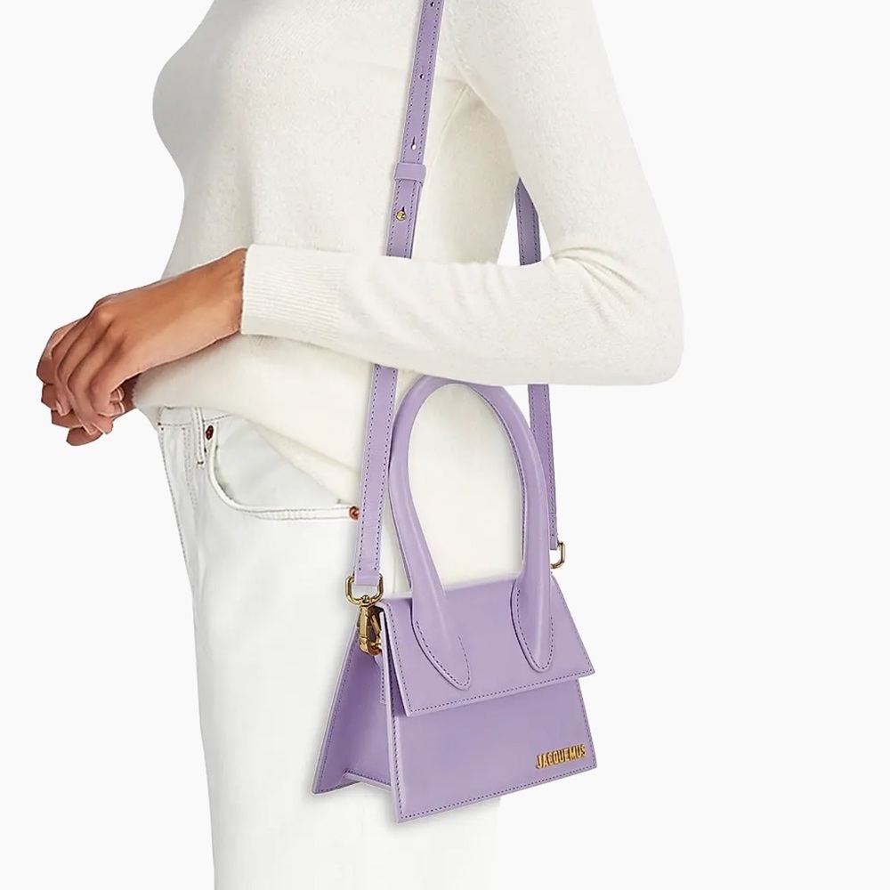 Jacquemus Purple Mini Bag. Like new ! Still stickers on hardware! No strap! - Picture 6 of 7